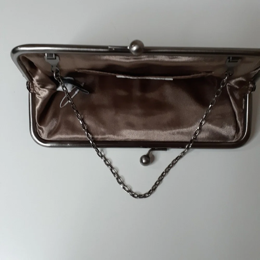 Ann Taylor LOFT Black Lace‎ and Taupe Evening Bag